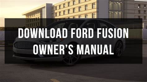 ford fusion owners manual 2013